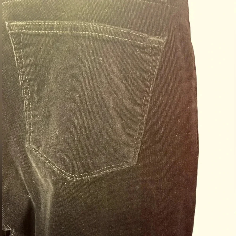 LRL Micro Corduroy Straight Leg Pants Classic Black Size 4